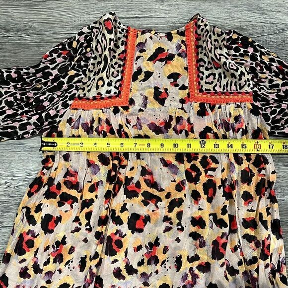 Anthropologie NWOT Bl^nk London Joelle Embroider Leopard peasant blouse XS $128 - Picture 12 of 12